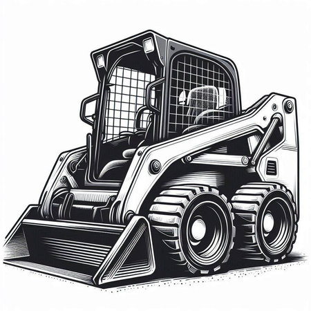 Excavator.Vector illustration ready for vinyl cutting.Vinyl Ready.