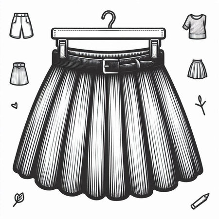Women's skirt sketch. Vector illustration of a woman's skirt.