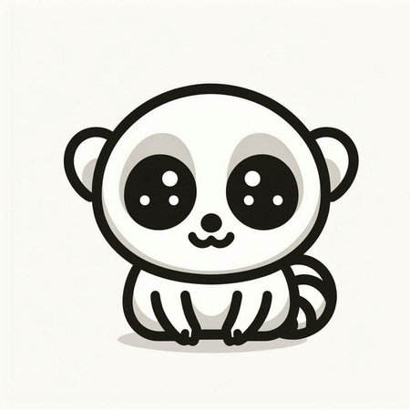 Cute panda cartoon on a white background. Vector illustration.の写真素材