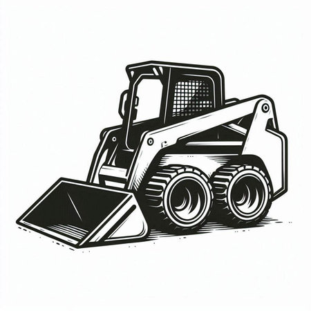 Bulldozer isolated on white background. Vector illustration. Eps 10.