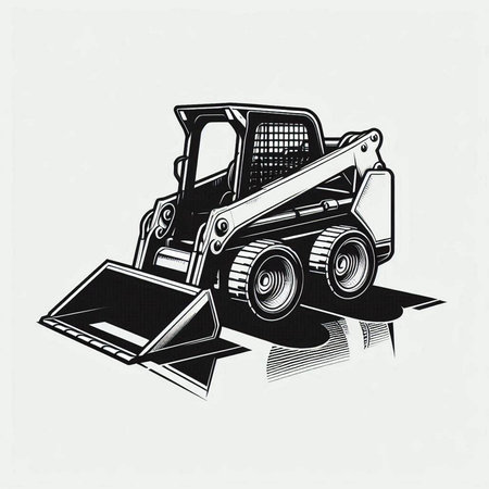 Excavator. Vector illustration of a heavy duty construction equipment.