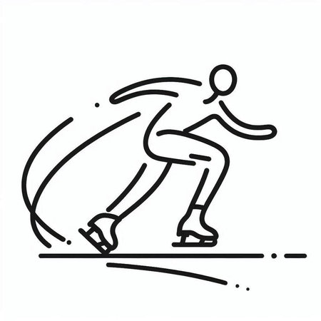 Figure skating line icon. Pictogram for web page, mobile app, promoの写真素材