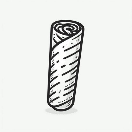 ice cream roll doodle icon, vector illuatration