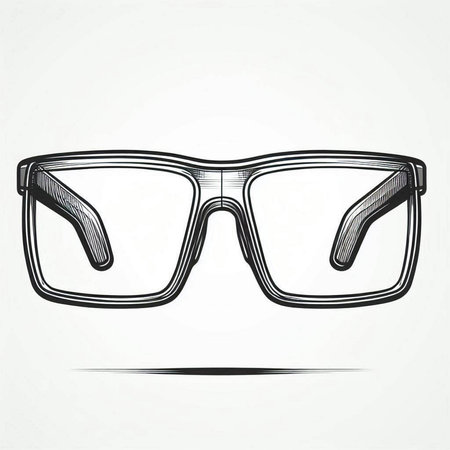 Glasses isolated on white background. Vector illustration in retro style.