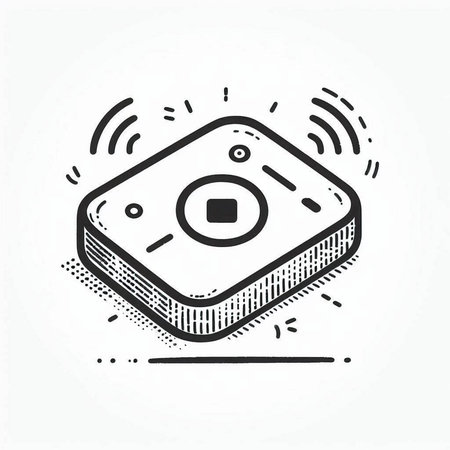 Vector icon of a robot vacuum cleaner on a white background. Isolated object.