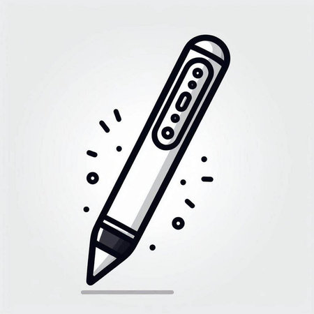 Pencil with eraser icon. Vector illustration in linear style.