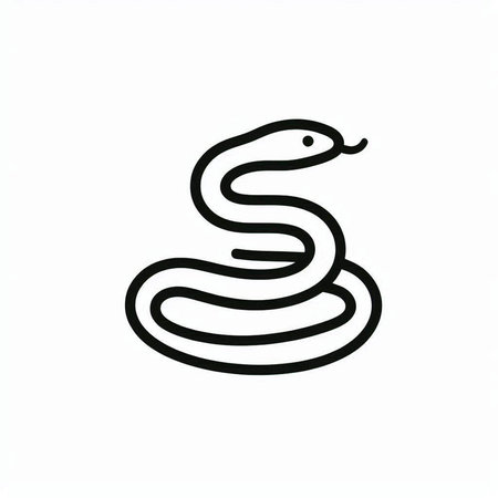 snake icon on white background, vector illustration, eps10