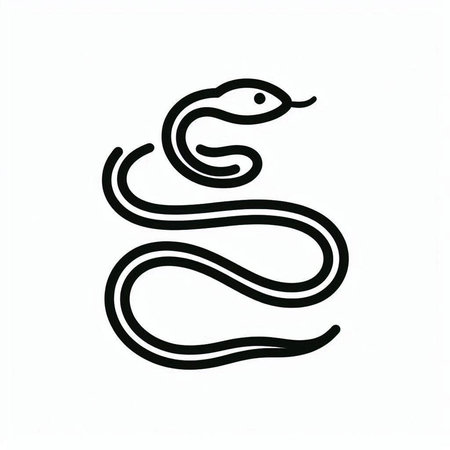 snake icon on white background, vector illustration, eps10