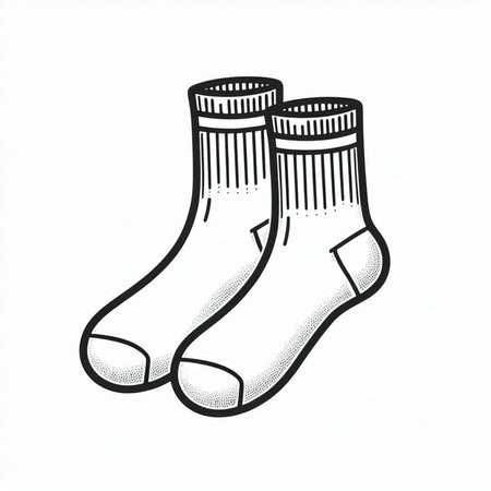 Socks on a white background. Vector illustration in sketch style.