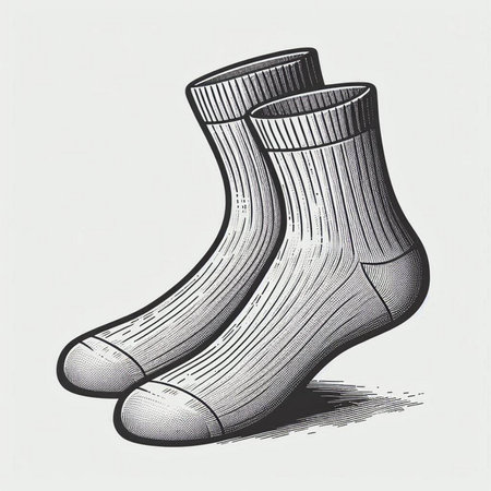 Socks sketch engraving vector illustration. Scratch board imitation. Black and white hand drawn...