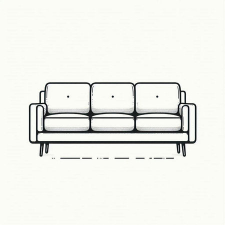Sofa vector illustration in line art style. Interior design.の写真素材