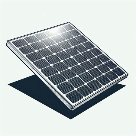 solar panel, photovoltaic, alternative electricity source - vector illustration