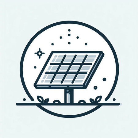 solar energy icon, solar panel, solar energy, vector illustration