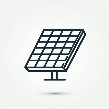 Solar panel icon, vector illustration. Flat design style. Solar energy concept.