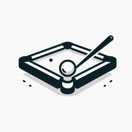 Billiard icon on the white background. Isometric view. Vector illustration.