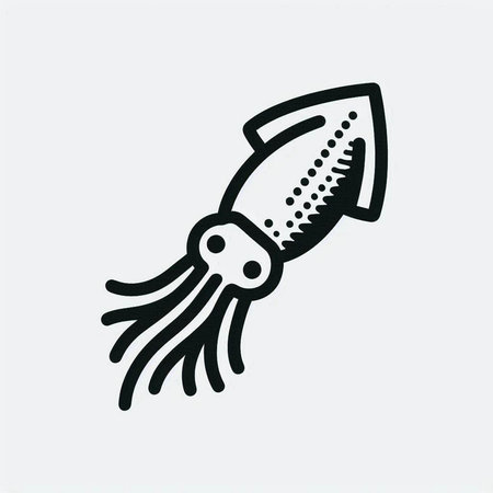 Squid icon, vector illustration. Flat design style eps 10