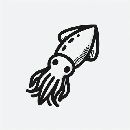 Squid icon isolated on white background. Vector illustration. Eps 10.