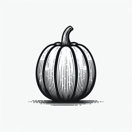 Pumpkin vector illustration isolated on white background. Hand drawn sketch style.の写真素材