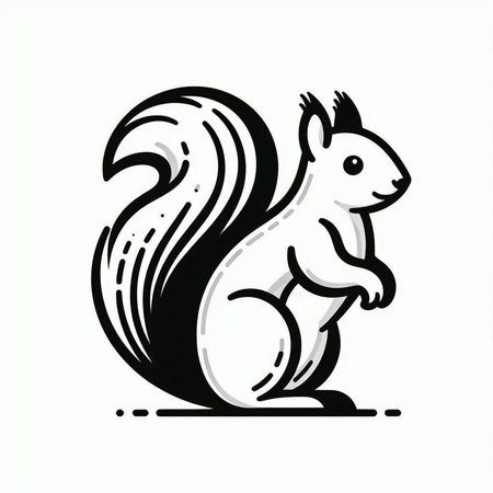 Squirrel. Vector illustration. Isolated on a white background.