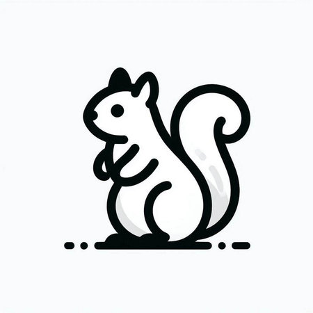 Squirrel doodle icon. Hand drawn squirrel vector illustration.の写真素材