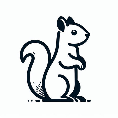Squirrel. Vector illustration isolated on a white background. Flat style.の写真素材