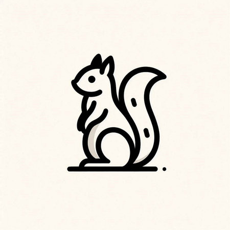 Squirrel icon. Vector illustration of squirrel. Hand drawn squirrel.の写真素材