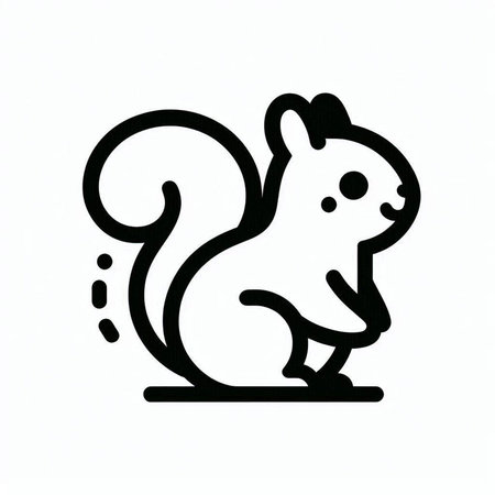 Squirrel icon isolated on white background. Vector illustration in trendy flat style.の写真素材