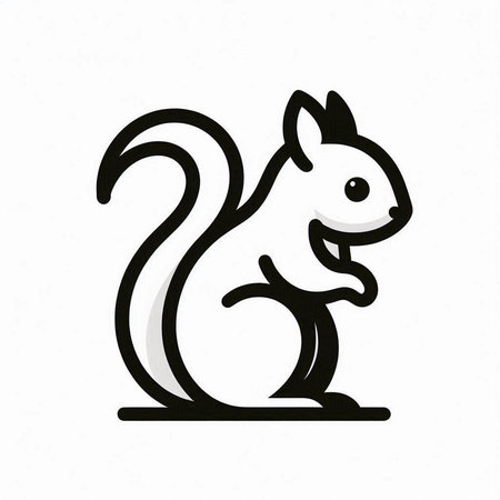 Squirrel icon isolated on white background. Monochrome vector illustrationの写真素材