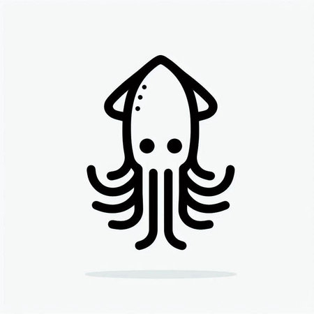 Octopus icon, vector illustration. Flat design style. Seafood symbol.