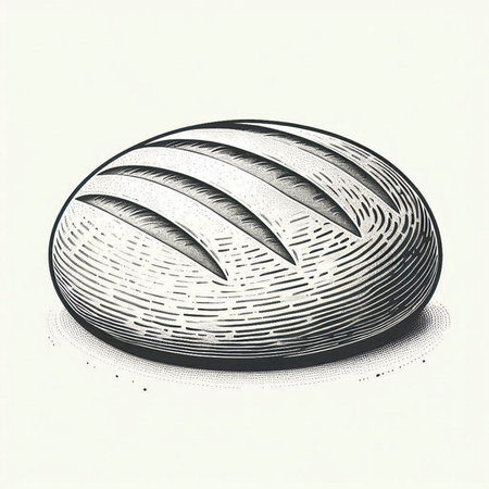 Vintage engraving of a loaf of bread. Vector illustration.の写真素材