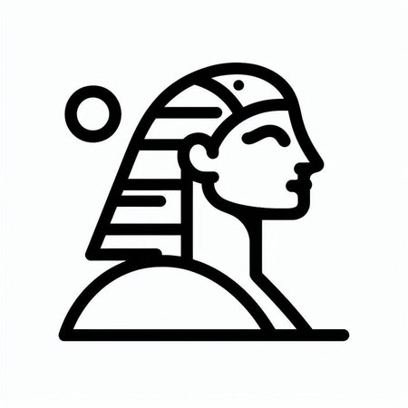 Egyptian pharaoh icon. Vector illustration on a white background.