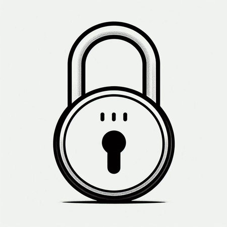 Padlock icon on white background. Security concept. Vector illustration.