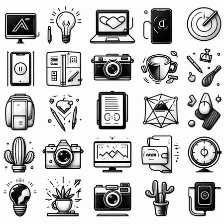 Set of icons for graphic design, isolated on white background. Vector illustration.の写真素材