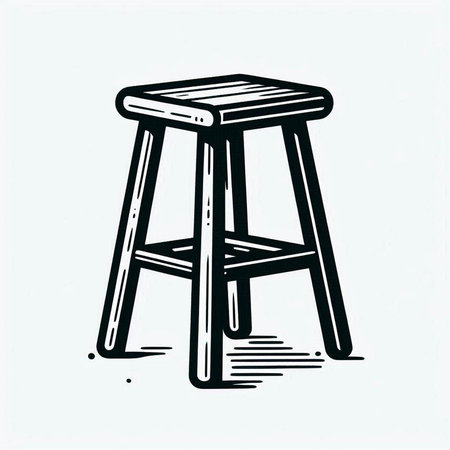 Bar stool. Hand drawn vector illustration in doodle style.