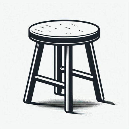 Stylized vector illustration of a bar stool on a white backgroundの写真素材