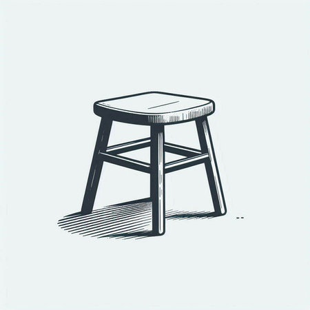 Bar stool icon, vector illustration. Hand drawn bar stool icon.