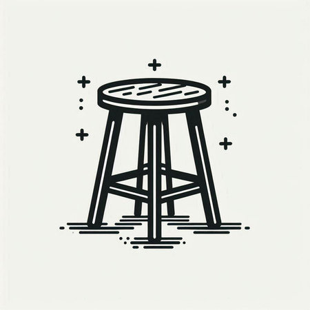 Vector illustration of a bar stool. Bar stool icon. Bar stool logo.の写真素材