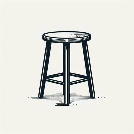 Bar stool. Hand drawn vector illustration in vintage engraving style.