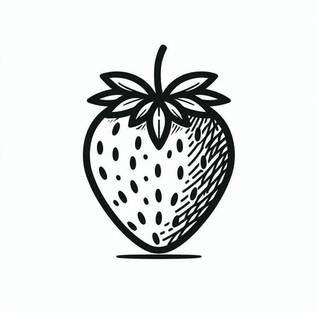 Strawberry vector illustration. Isolated on a white background.の写真素材