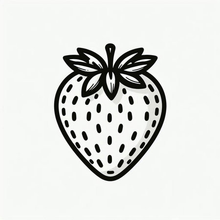 Strawberry icon isolated on white background. Hand drawn vector illustration.の写真素材
