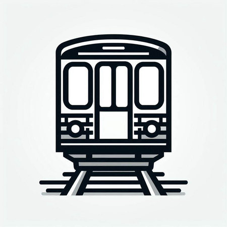 Train icon. Public transport symbol. Vector illustration in trendy flat style.