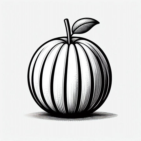 pumpkin on a white background, vector illustration, hand drawingの写真素材