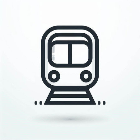 Train icon, subway symbol, vector illustration. Flat design style.