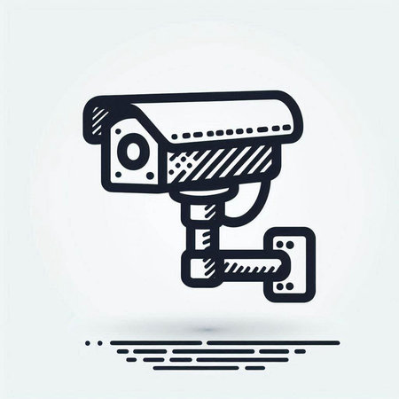 Surveillance camera icon, vector illustration. Security camera icon.