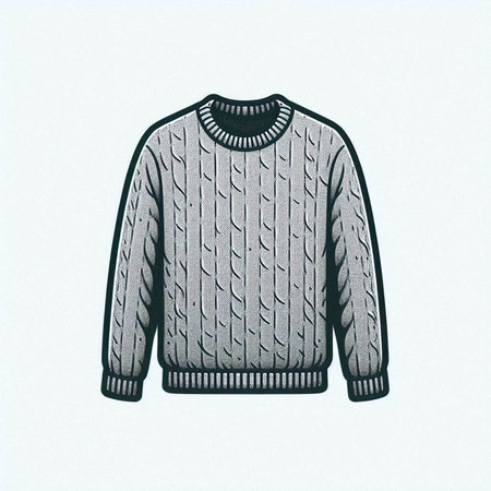 Knitted sweater on a white background. Hand-drawn illustration.