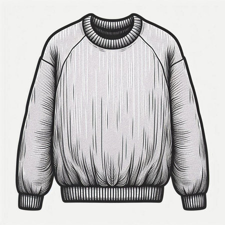 Sweater vector illustration on white background. Hand drawn sketch of sweater.