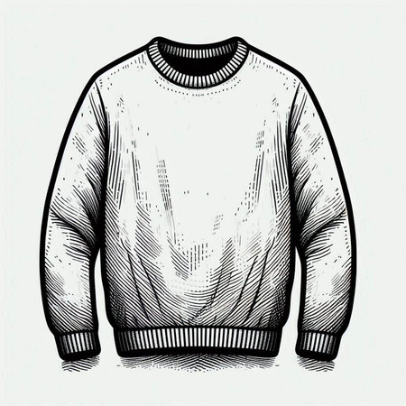 Cotton-jersey sweater. Sketch style. Vector illustration.