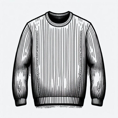 Ribbed sweater. Vector illustration of a men's sweater.
