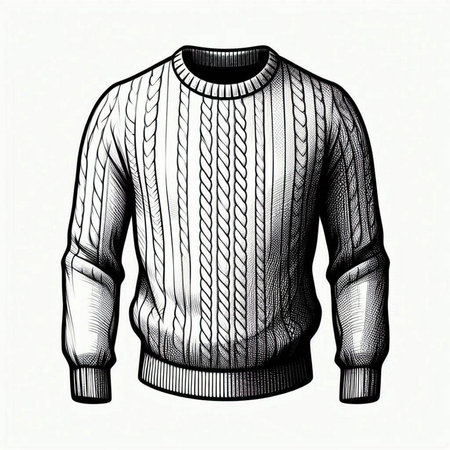 Vector illustration of men's sweater in the form of a grid.