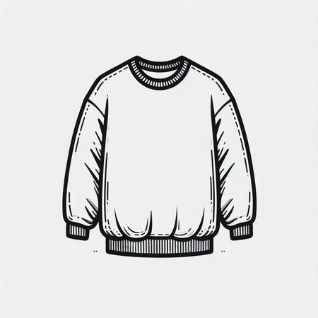 Cotton-jersey sweater. Vector illustration in sketch style.